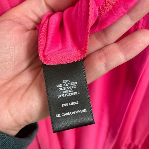 Torrid Hot Pink Glo Mesh Ruffle Tiered Mini Dress XL/14 NWT - Picture 7 of 11